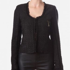 MAISON SCOTCH // tweed blazer in black